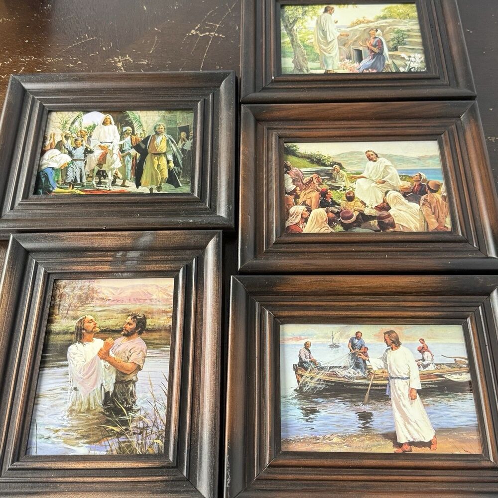 Jesus Christ Framed Prints Set Of 5 On 8x10 Wooden Frames